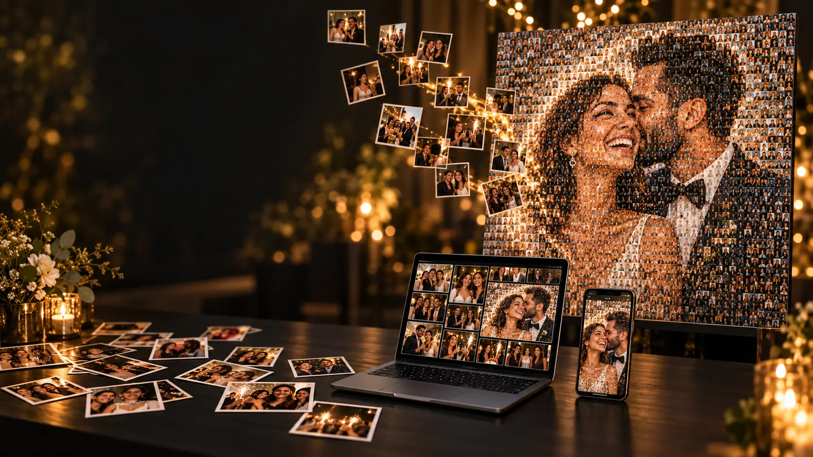 Fotografías de un evento formando un gran mosaico digital